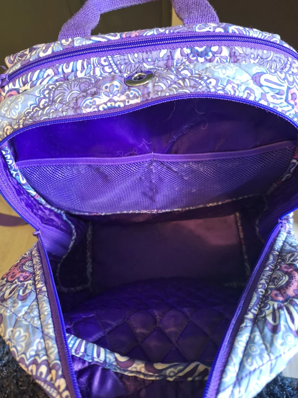 Vera Bradley Purple Floral Quilted Backpack